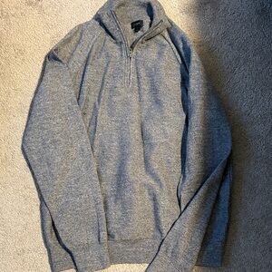 Men's Gray Half-Zip Sweater